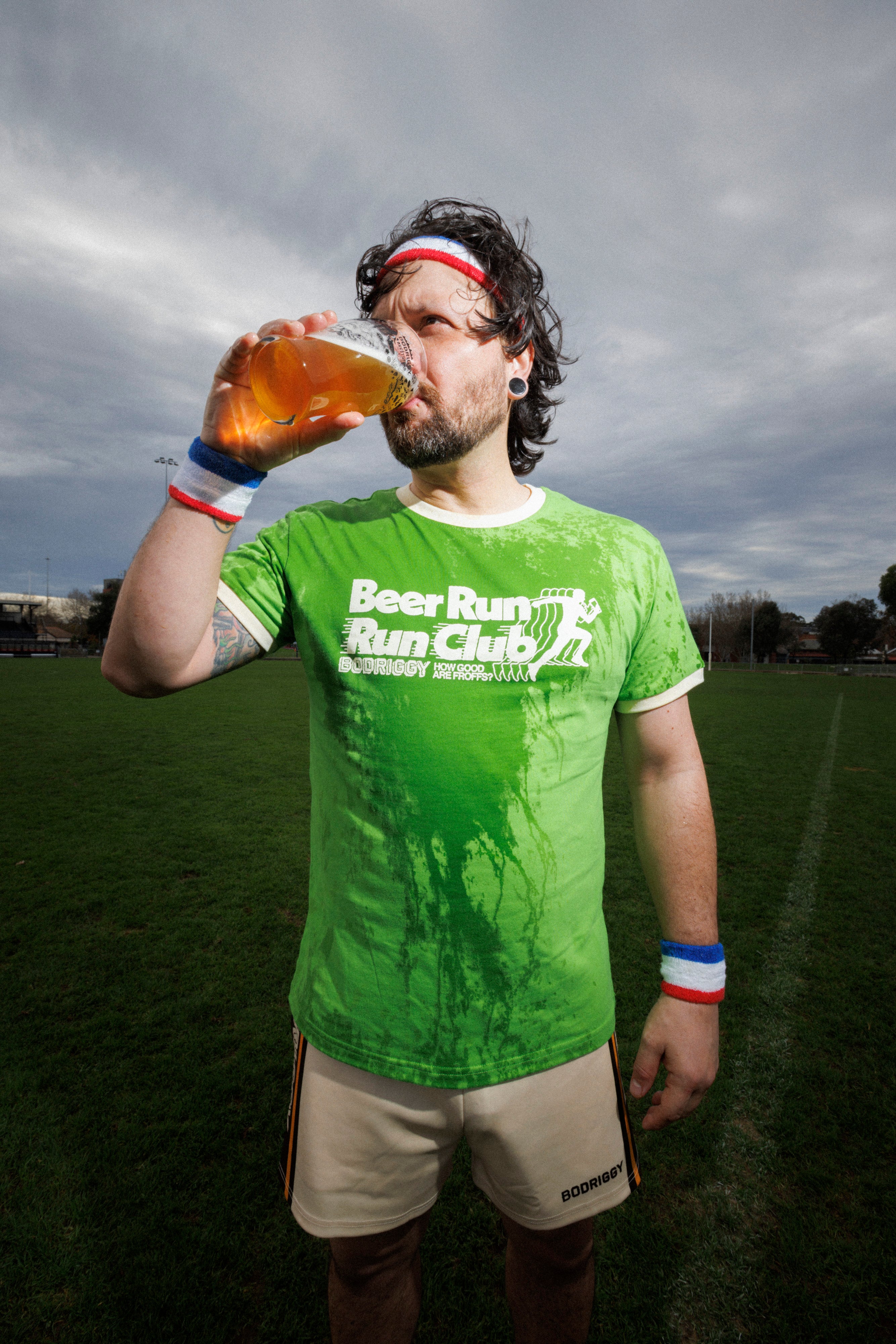 Beer Run Run Club Ringer tee